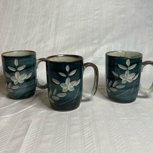 Ceramic pottery speckled coffee cups (set of 3).